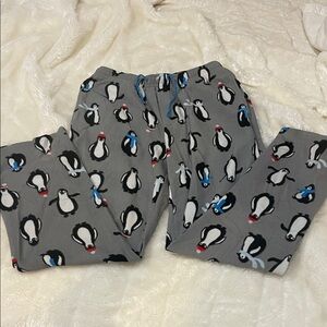 Adult Gray Penguin Pajama Pants